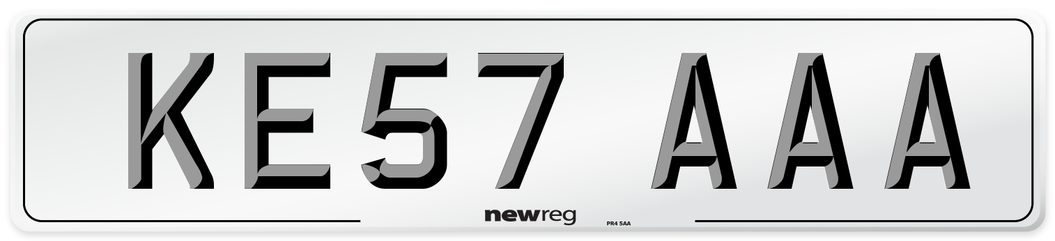 KE57 AAA Number Plate from New Reg